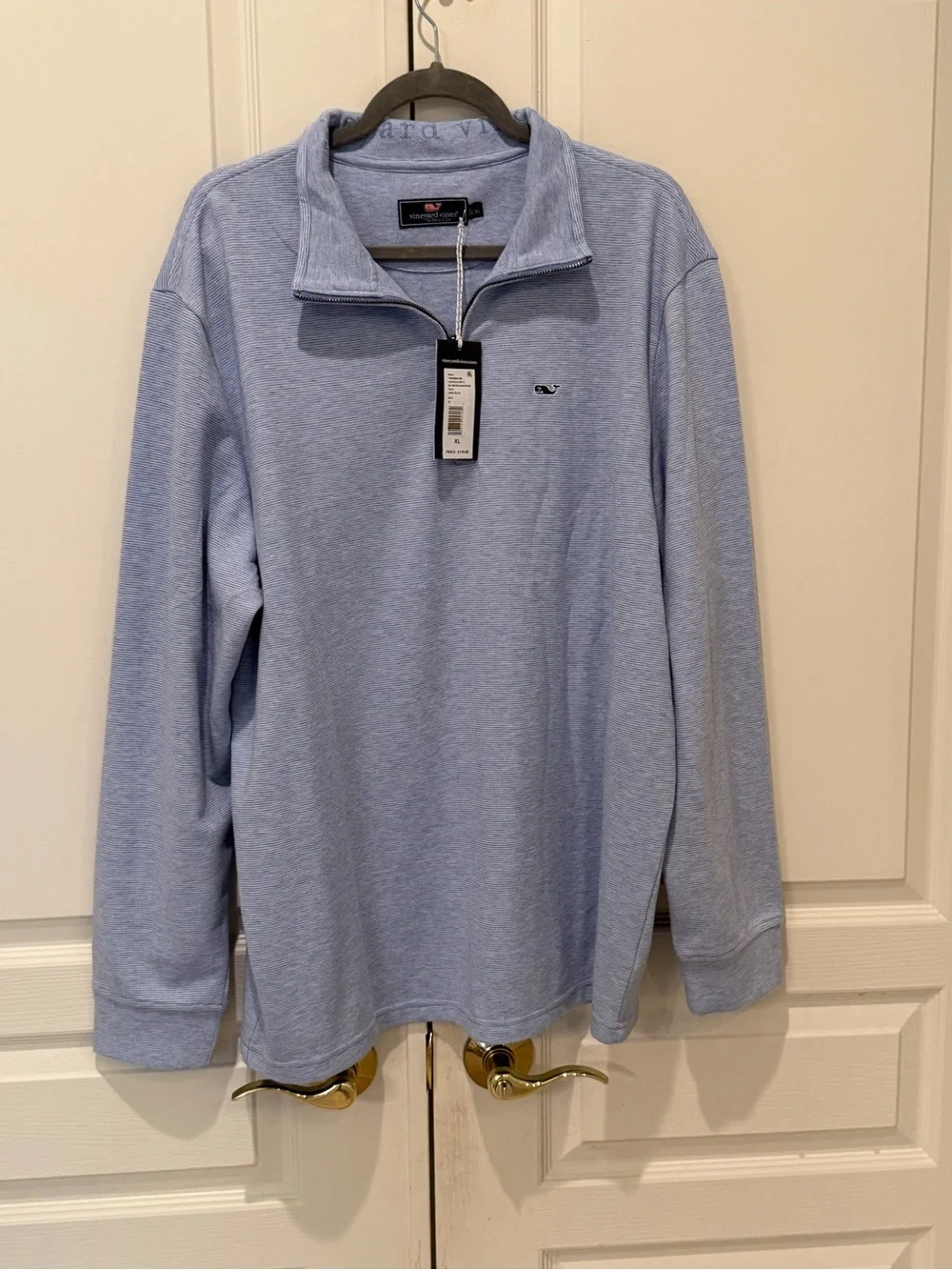Vineyard Vines Heathered Sky Blue Half-Zip Pullover